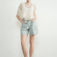 Vintage Washed Denim Stripe Barrel Shorts - Purpose + Passion Boutique
