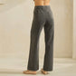 Washed Black Denim Pants with Woven - Effect Pockets - Purpose + Passion Boutique