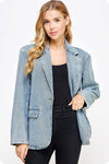 Washed Denim Blazer - Purpose + Passion Boutique