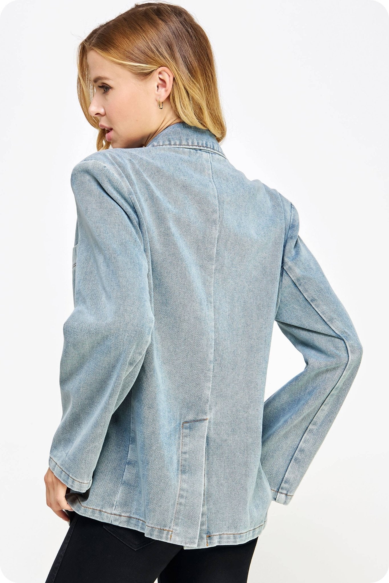 Washed Denim Blazer - Purpose + Passion Boutique