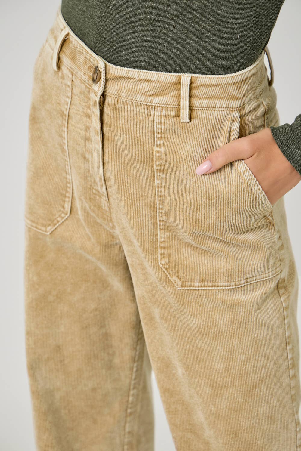 Washed Latte Corduroy Trousers - Purpose + Passion Boutique