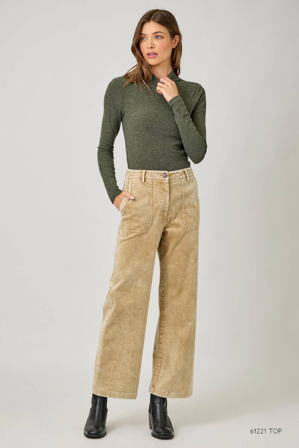 Washed Latte Corduroy Trousers - Purpose + Passion Boutique