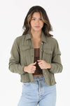 Washed Olive Tencel Button Front Jacket - Purpose + Passion Boutique