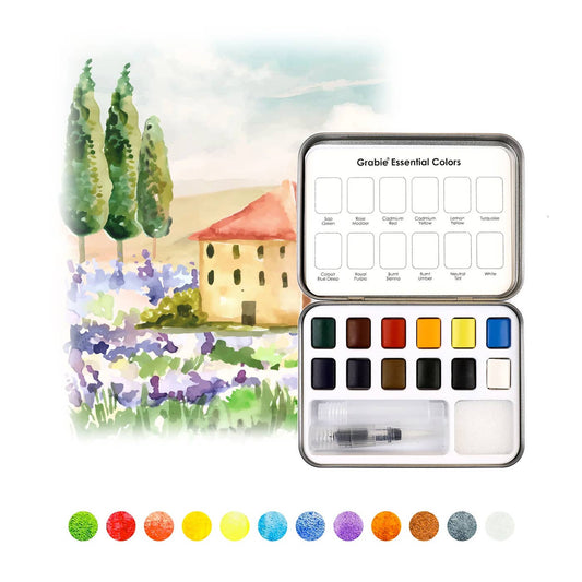 Watercolor Pocket - Set Of 12 Paints + Brush - Purpose + Passion Boutique