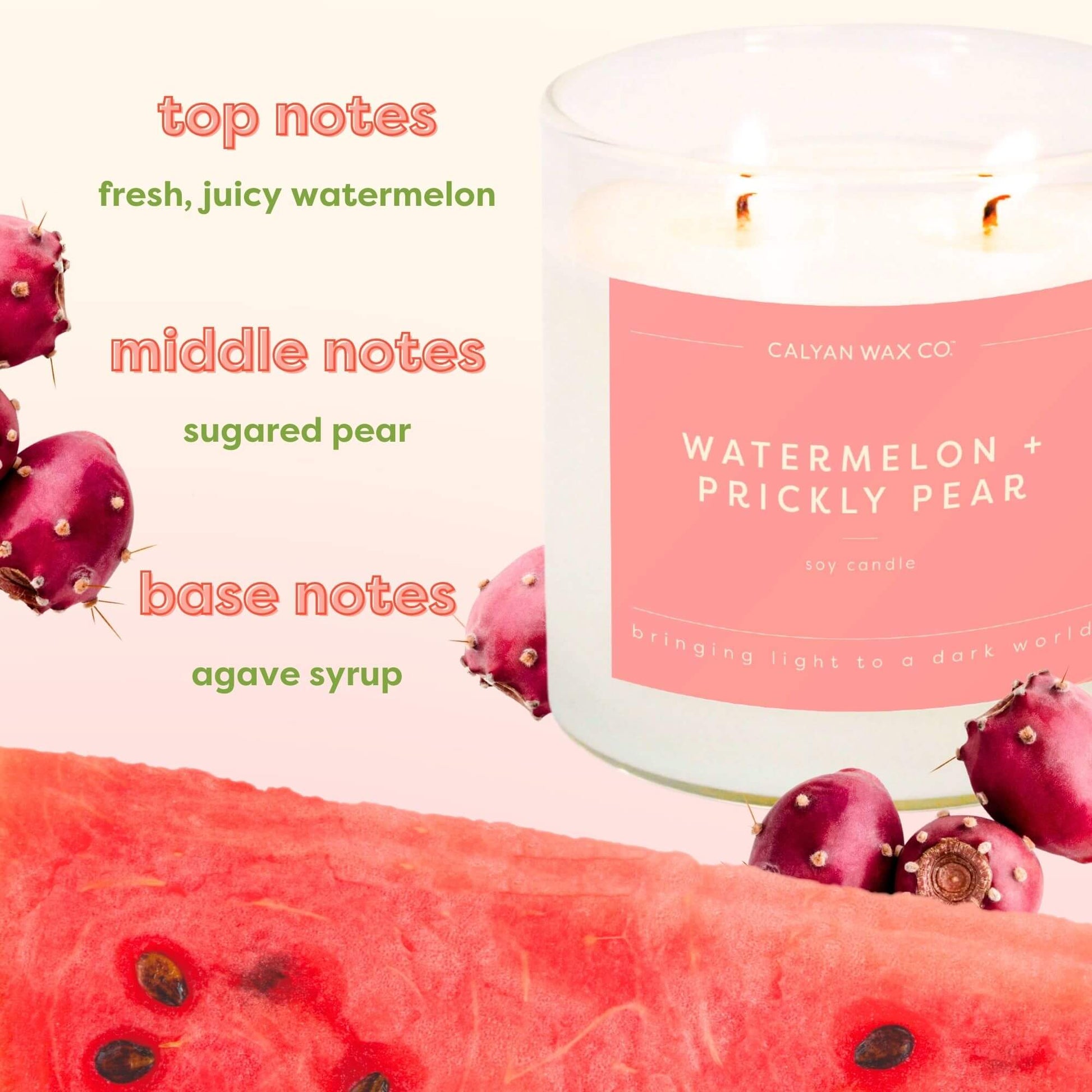 Watermelon + Prickly Pear Glass Tumbler Soy Candle - Purpose + Passion Boutique