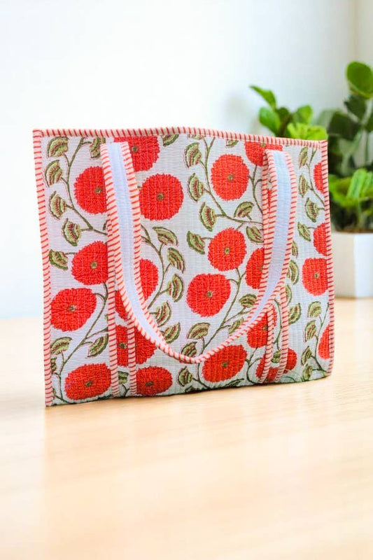 Waylon Orange Floral Print Tote Bag - Purpose + Passion Boutique