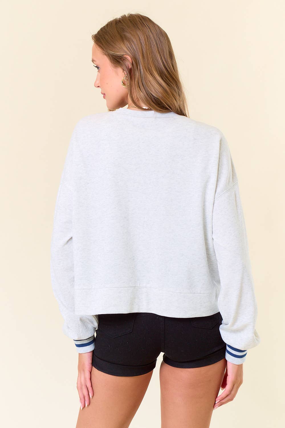 WEEKEND Chenille Patched Crop Sweatshirt - Purpose + Passion Boutique