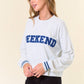 WEEKEND Chenille Patched Crop Sweatshirt - Purpose + Passion Boutique