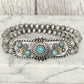 Western Floral Turquoise Concho Stretch Bracelet - Purpose + Passion Boutique