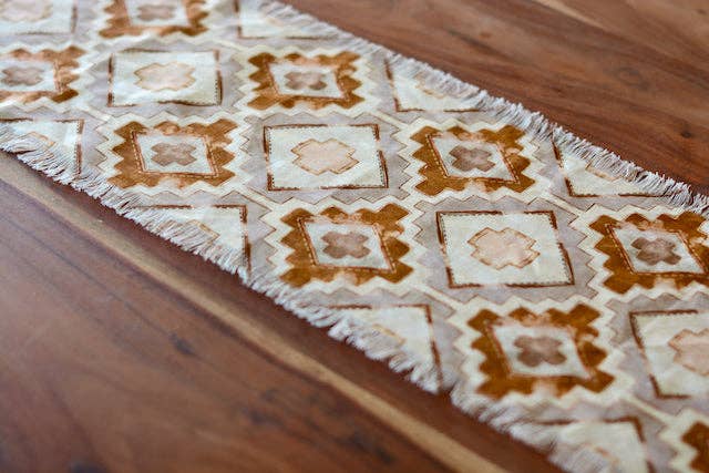 Western Rustic Farmhouse Geometric Linen Table Runner - Purpose + Passion Boutique