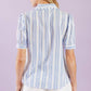 White & Blue Striped Ruffle Top - Purpose + Passion Boutique