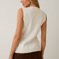 White Button Down Knit Vest - Purpose + Passion Boutique