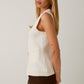 White Button Down Knit Vest - Purpose + Passion Boutique