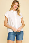 White Button - Down Tunic Blouse - Purpose + Passion Boutique