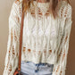 White Cut - Out Crochet Loose Fit Sweater - Purpose + Passion Boutique