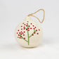 White Felt Ball Hand Embroidered Ornament - Purpose + Passion Boutique