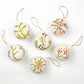 White Felt Ball Hand Embroidered Ornament - Purpose + Passion Boutique