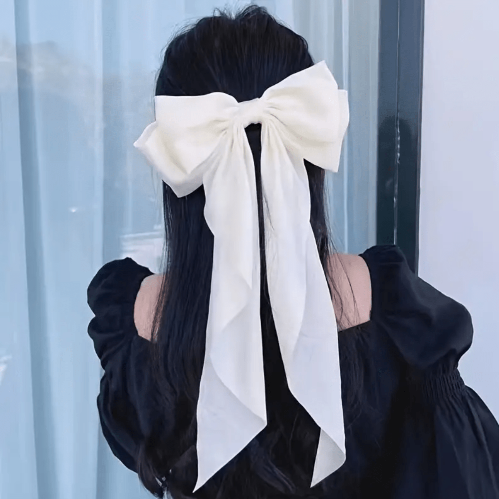 White Grand Bow Hair Clip - Purpose + Passion Boutique