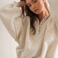 White Melange Pullover - Purpose + Passion Boutique