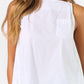 White Pleated Square Neck Tank Top - Purpose + Passion Boutique