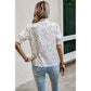 White Polka Dot Print Puff Sleeve Loose Shirt - Purpose + Passion Boutique