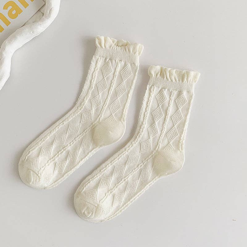 White Rolled Edge Socks for Women - Purpose + Passion Boutique