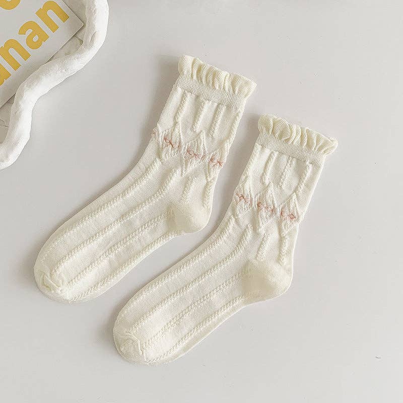 White Rolled Edge Socks for Women - Purpose + Passion Boutique