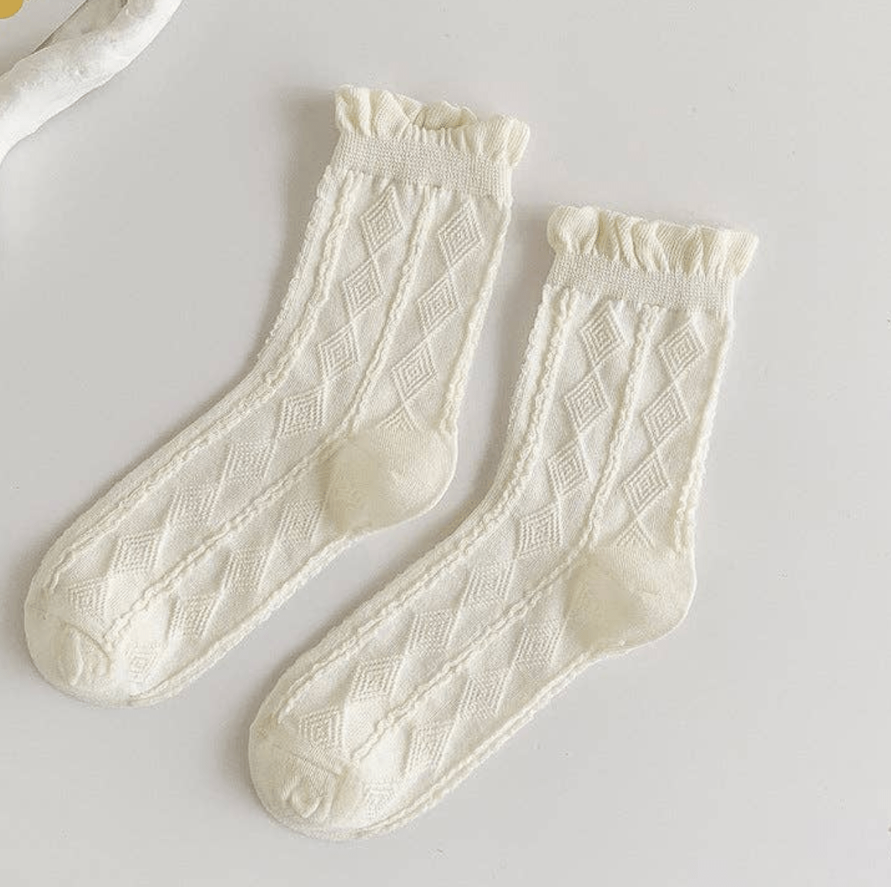 White Ruffled Edge Socks for Women - Purpose + Passion Boutique
