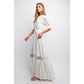White Woven Maxi Button Down Dress - Purpose + Passion Boutique