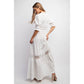 White Woven Maxi Button Down Dress - Purpose + Passion Boutique