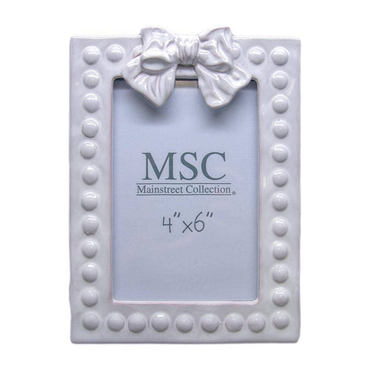 Whitewash Bow 4x6 Picture Frame - Purpose + Passion Boutique