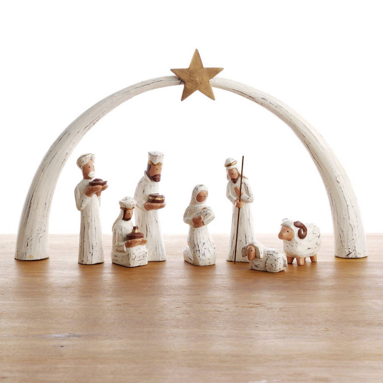 Whitewashed Albizia Nativity Set - Purpose + Passion Boutique