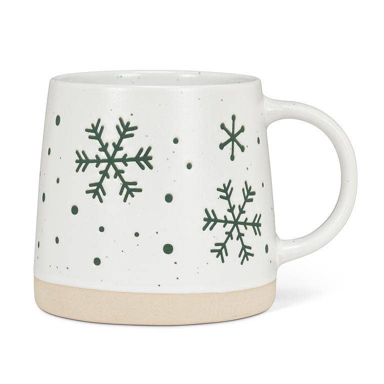 Wide Base Mug with Snowflakes (14oz) - Purpose + Passion Boutique