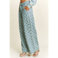 Wide Leg Checkered Medium Denim Washed Pants - Purpose + Passion Boutique