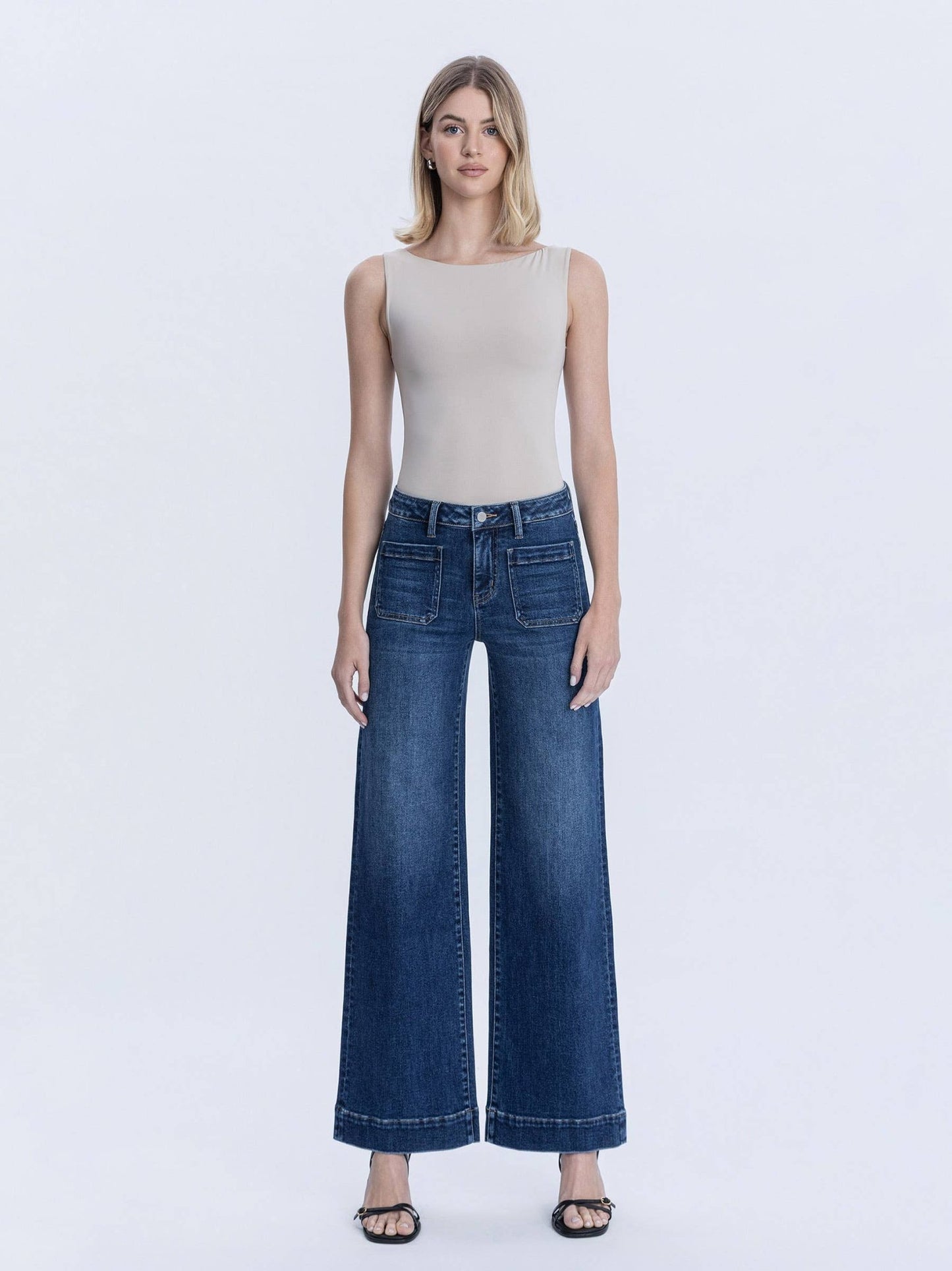 Wide Trouser High Rise Medium Wash Jean - Purpose + Passion Boutique