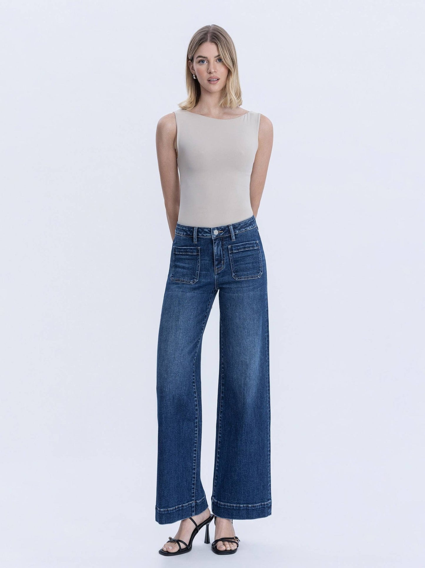 Wide Trouser High Rise Medium Wash Jean - Purpose + Passion Boutique