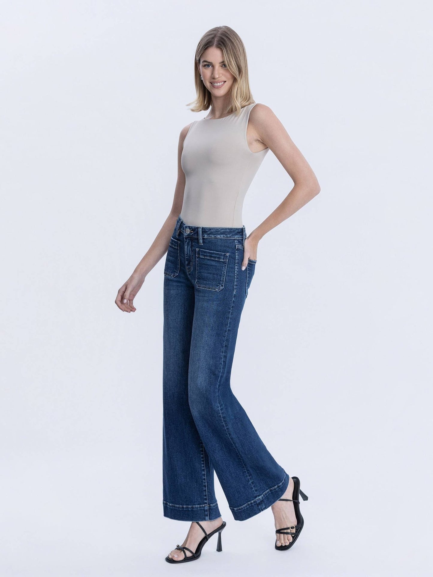 Wide Trouser High Rise Medium Wash Jean - Purpose + Passion Boutique
