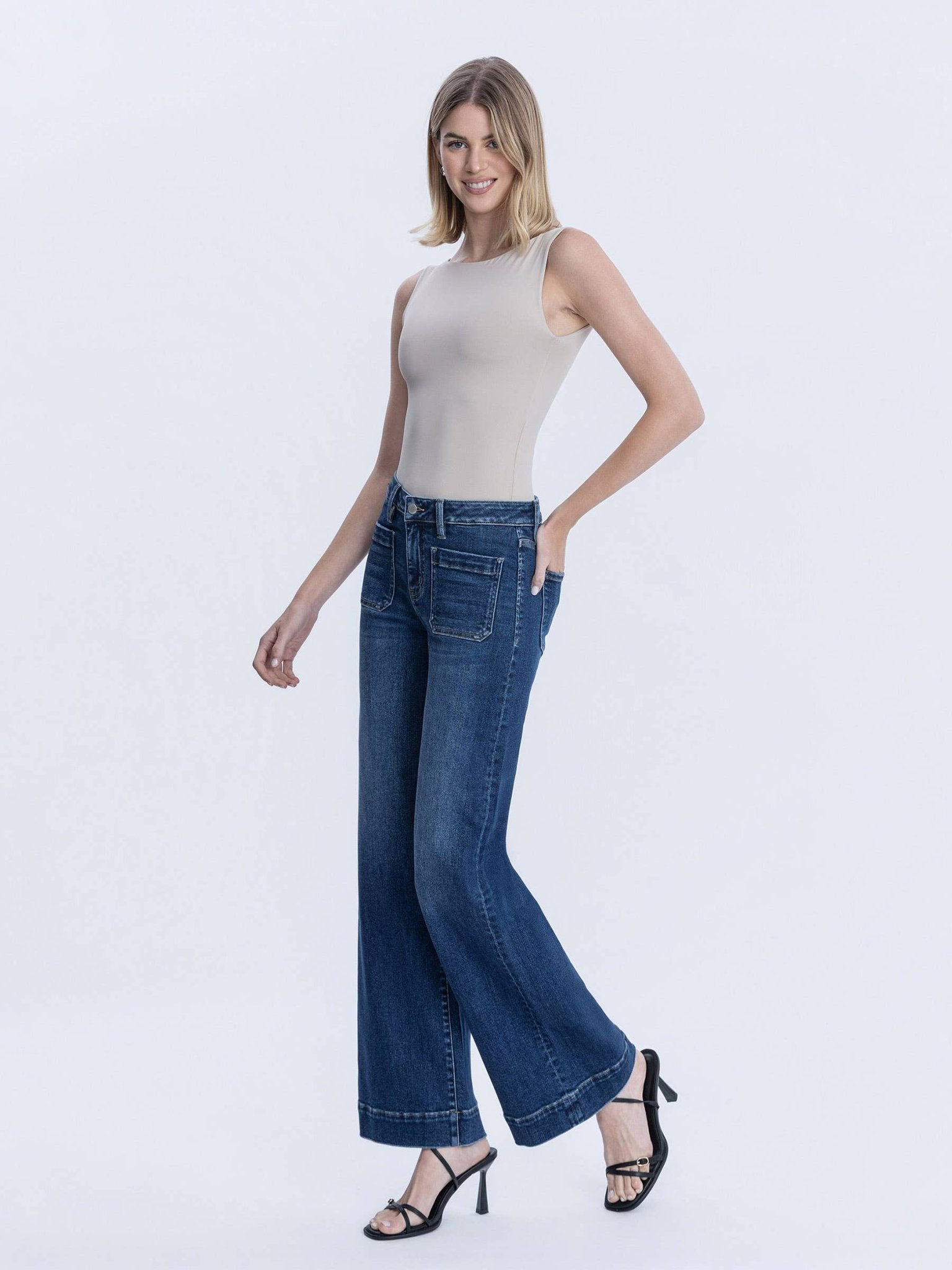 Wide Trouser High Rise Medium Wash Jean - Purpose + Passion Boutique