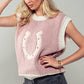 Wild Woven Pink Horseshoe Sweater Vest - Purpose + Passion Boutique