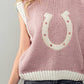 Wild Woven Pink Horseshoe Sweater Vest - Purpose + Passion Boutique