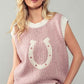 Wild Woven Pink Horseshoe Sweater Vest - Purpose + Passion Boutique