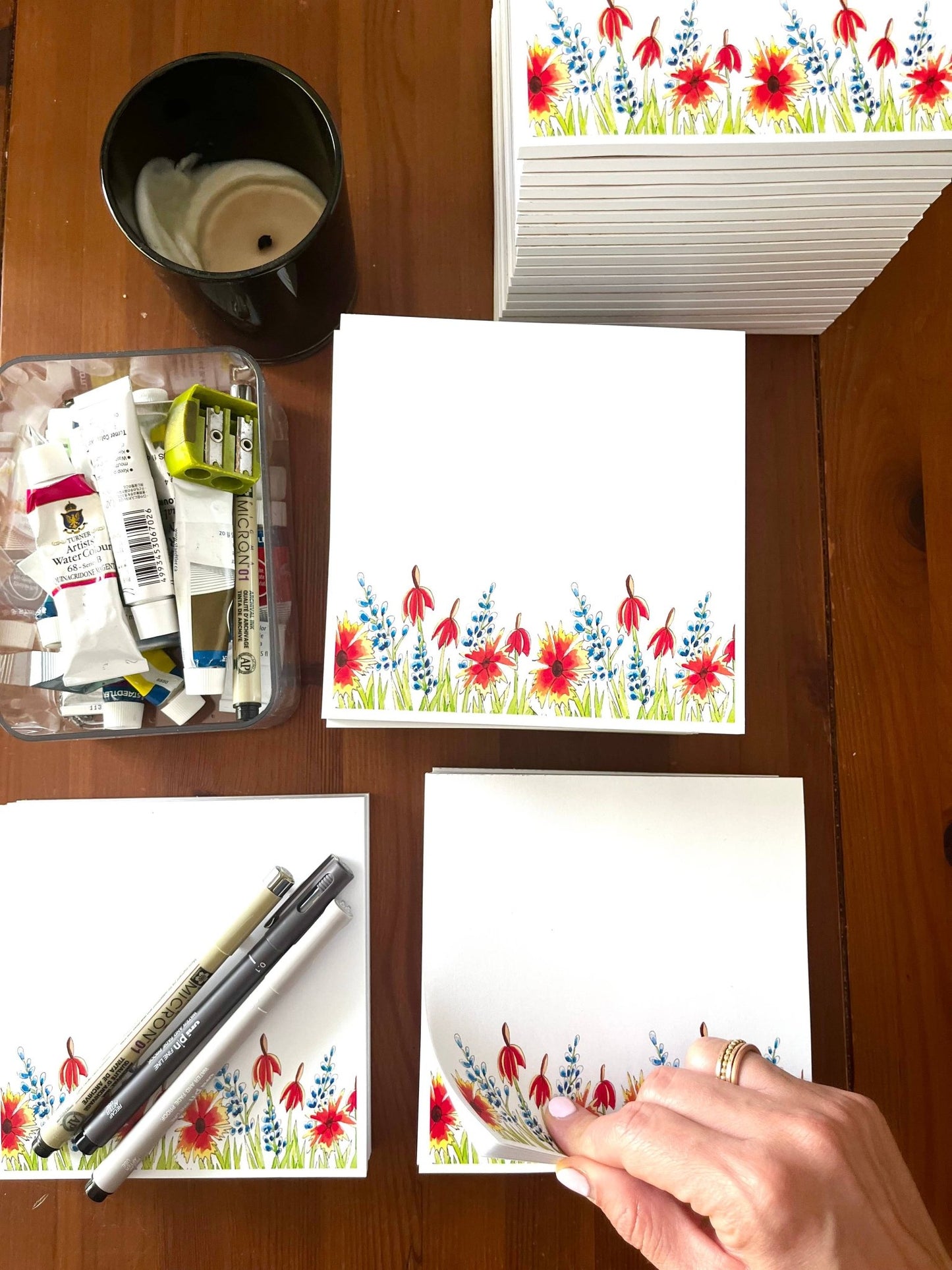 Wildflower Border Square Notepad - Purpose + Passion Boutique