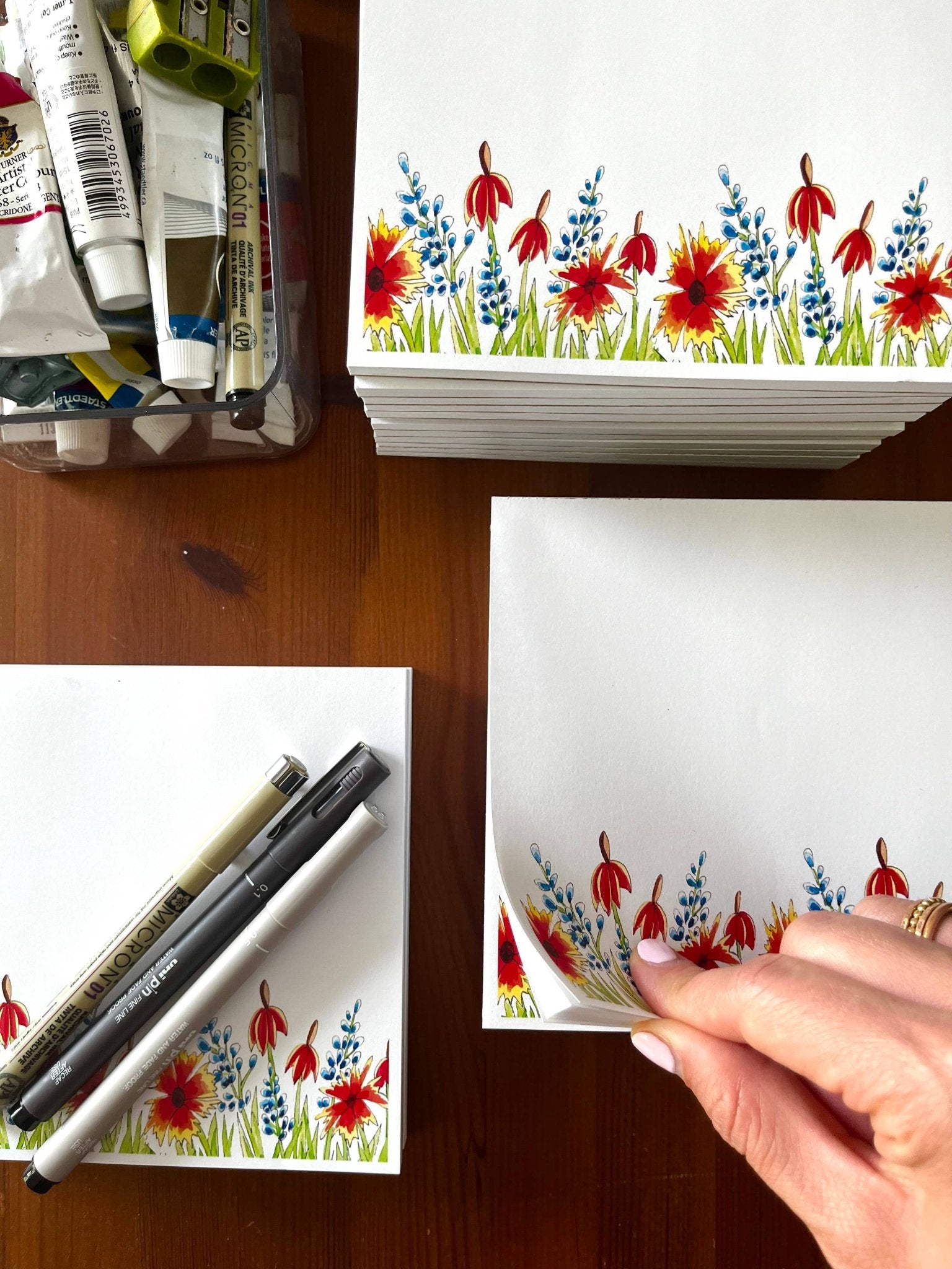 Wildflower Border Square Notepad - Purpose + Passion Boutique