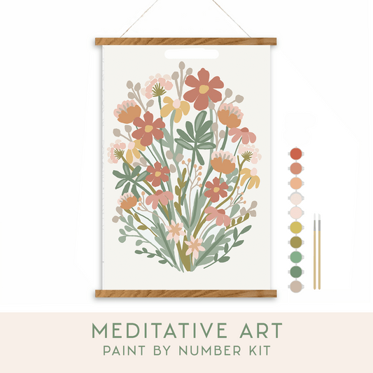 Wildflowers Meditative Art Paint by Number Kit + Frame - Purpose + Passion Boutique