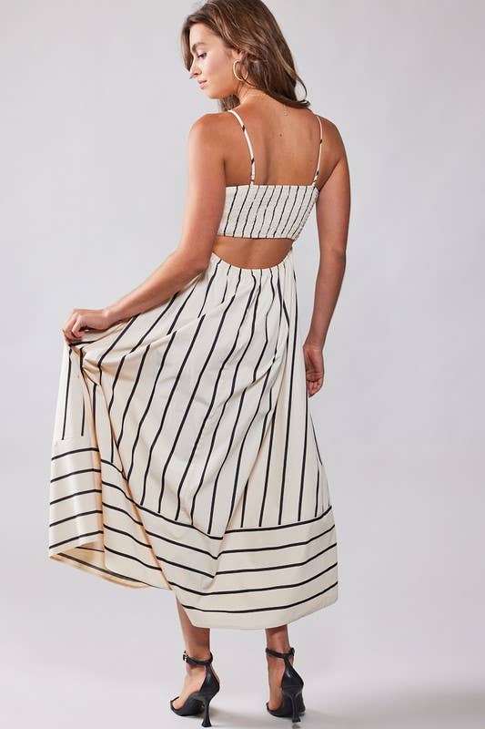 Wildflowers Striped Maxi Dress - Purpose + Passion Boutique