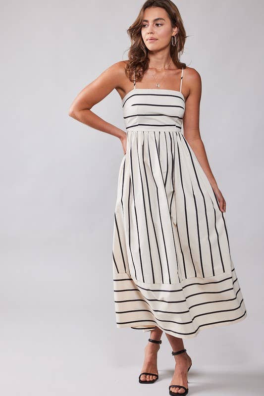 Wildflowers Striped Maxi Dress - Purpose + Passion Boutique