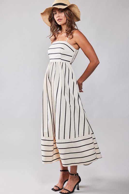 Wildflowers Striped Maxi Dress - Purpose + Passion Boutique