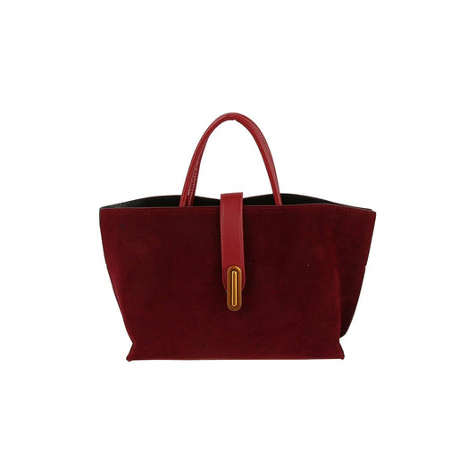 Wine Bronze Latch Suede Mini Tote - Purpose + Passion Boutique
