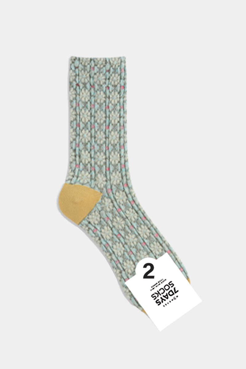 Women's Crew Embo Flower Socks - Purpose + Passion Boutique