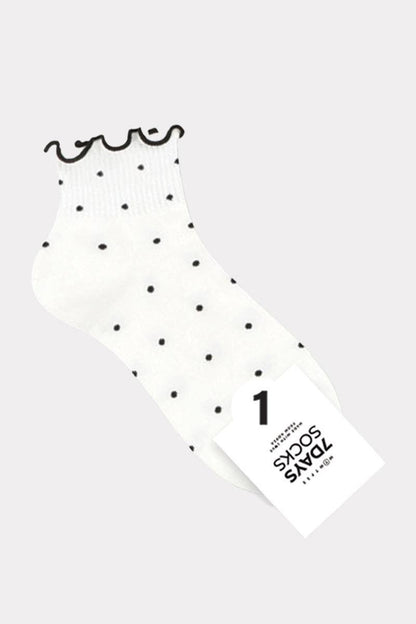 Women's Crew Frill Dot Socks - Purpose + Passion Boutique